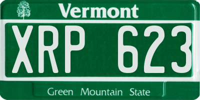 VT license plate XRP623