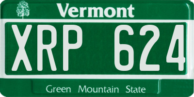 VT license plate XRP624