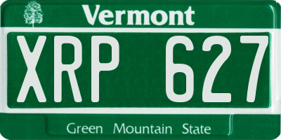VT license plate XRP627