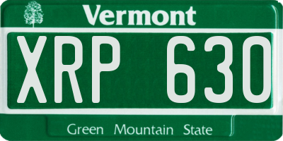 VT license plate XRP630