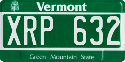 VT license plate XRP632
