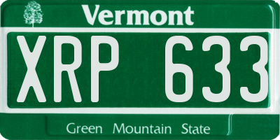 VT license plate XRP633