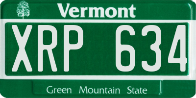 VT license plate XRP634