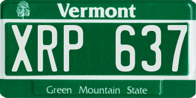 VT license plate XRP637