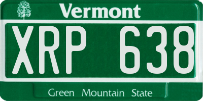 VT license plate XRP638