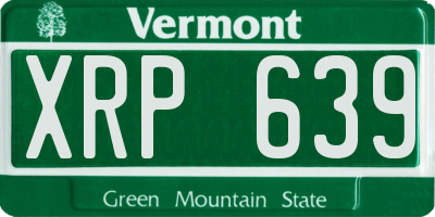 VT license plate XRP639