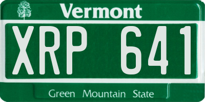 VT license plate XRP641