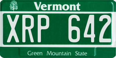 VT license plate XRP642