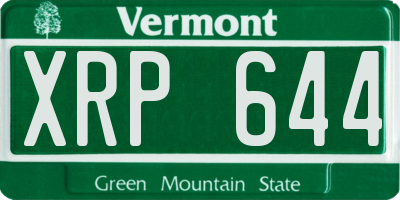VT license plate XRP644