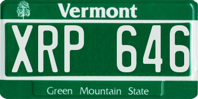 VT license plate XRP646