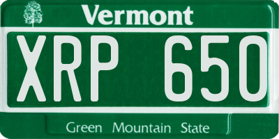 VT license plate XRP650