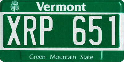 VT license plate XRP651