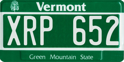 VT license plate XRP652