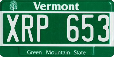 VT license plate XRP653
