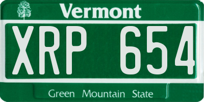 VT license plate XRP654