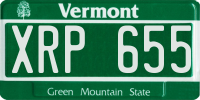 VT license plate XRP655