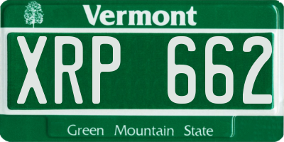VT license plate XRP662