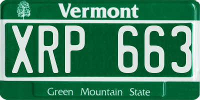 VT license plate XRP663