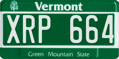 VT license plate XRP664