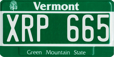 VT license plate XRP665