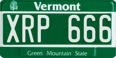 VT license plate XRP666