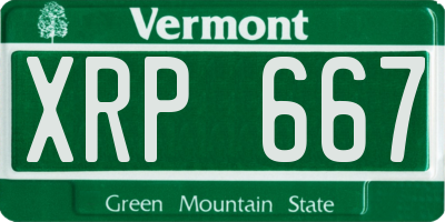VT license plate XRP667
