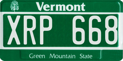 VT license plate XRP668