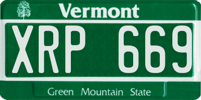 VT license plate XRP669