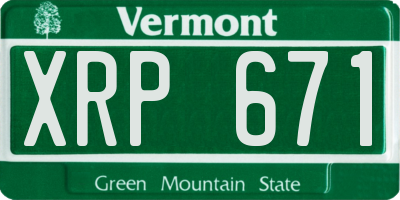 VT license plate XRP671