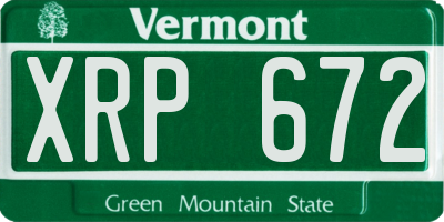 VT license plate XRP672