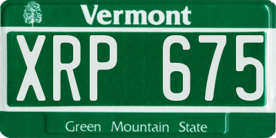 VT license plate XRP675