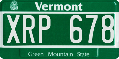 VT license plate XRP678
