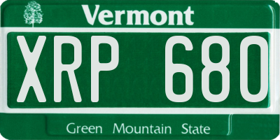 VT license plate XRP680