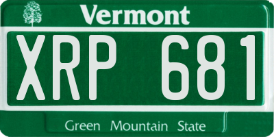 VT license plate XRP681