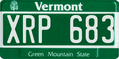VT license plate XRP683