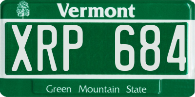 VT license plate XRP684