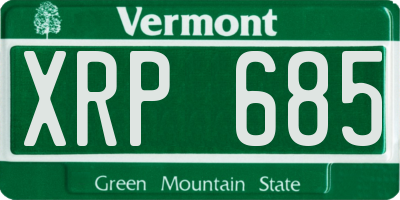 VT license plate XRP685