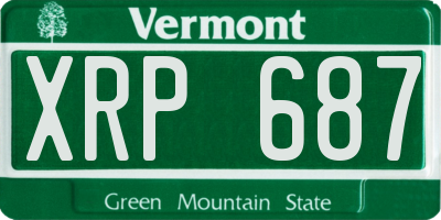 VT license plate XRP687