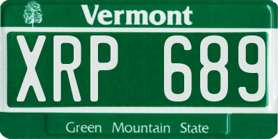 VT license plate XRP689