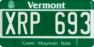 VT license plate XRP693