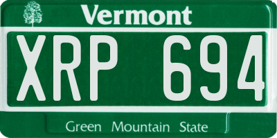 VT license plate XRP694