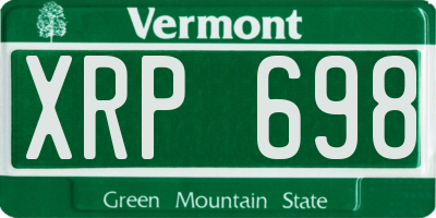 VT license plate XRP698