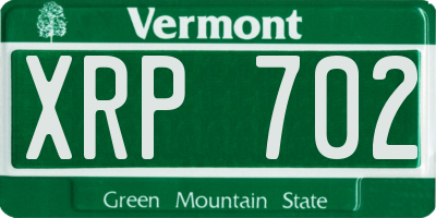 VT license plate XRP702