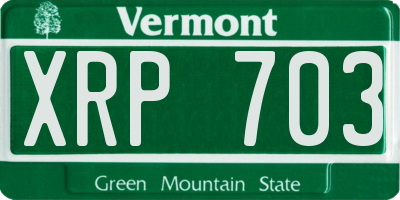 VT license plate XRP703