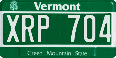 VT license plate XRP704