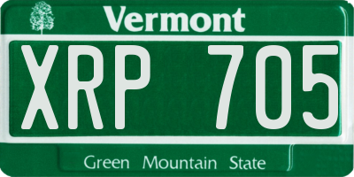 VT license plate XRP705