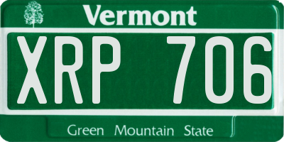 VT license plate XRP706