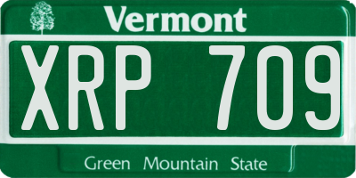 VT license plate XRP709