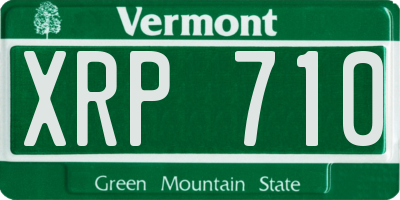 VT license plate XRP710