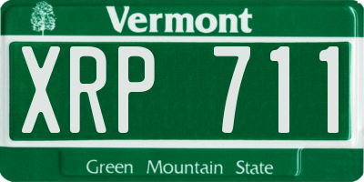 VT license plate XRP711